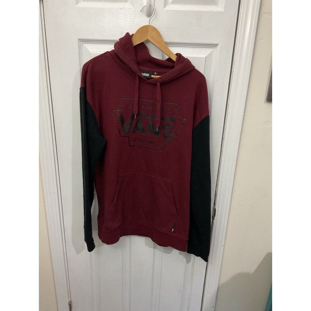 Vans Burgundy and Black Hoodie Off The Wall